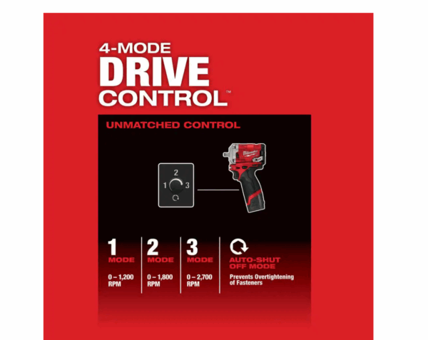 2554-20-48-11-2420 M12 FUEL 12V Stubby 3/8 in. Lithium-Ion Brushless Cordless Impact Wrench with M12 2.0Ah Battery - Image 6