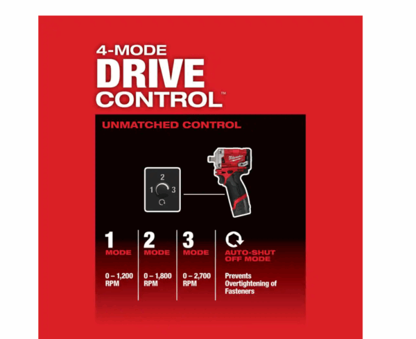 2555-22-48-11-2460 M12 FUEL 12V Lithium-Ion Brushless Cordless Stubby 1/2 in. Impact Wrench Kit with 6.0Ah Battery - Image 6