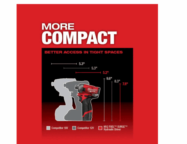 2551-22-0960-20 M12 FUEL SURGE 12V Lithium-Ion Brushless Cordless 1/4 in. Hex Impact Driver Kit   M12 FUEL 1.6 Gal. Wet/Dry Vacuum - Image 7