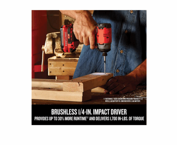CMCK420D2 V20 4-Tool 20-Volt Max Brushless Power Tool Combo Kit with Soft Case (2-Batteries Included and Charger Included) - Image 6