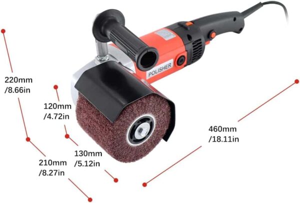 Handheld 1400W Metal Burnishing Machine,Electric Sander Polisher for Wood Stainless Steel Polishing with One Wheel - Image 3