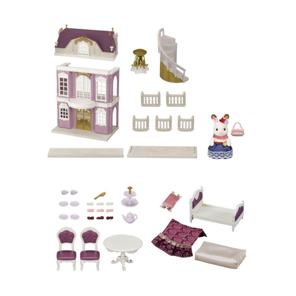 Town Series Elegant Town Manor Gift Set, Dollhouse Playset with Figure, Furniture and Accessories - Image 2