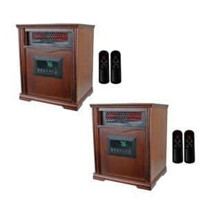 4 Element 1500W Electric Infrared Quartz Indoor Space Heater, (2 Pack)
