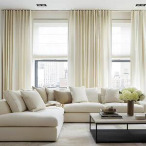 Back Tab Lille Linen Memory Trained Blackout Curtains Natural Modern Custom Drapes