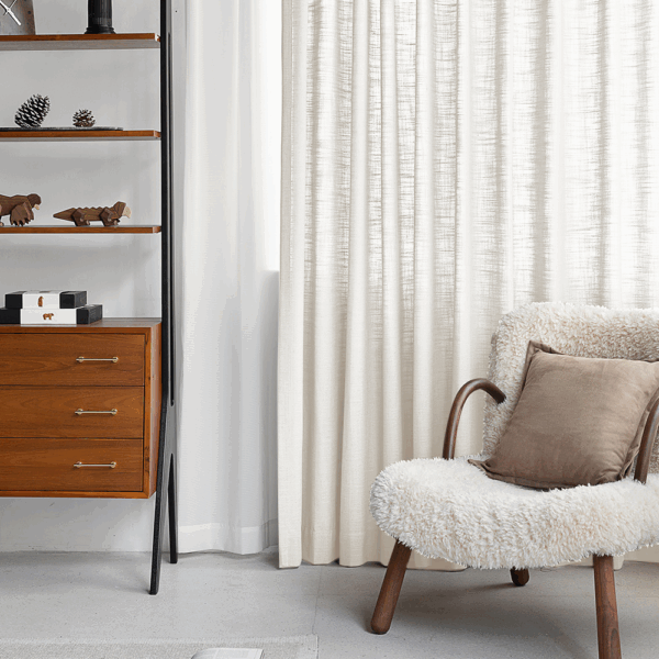 Pinch Pleated Lille Linen Memory Trained Blackout Curtains Natural Modern Custom Drapes - Image 14