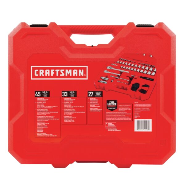 1/4 and 3/8 in. drive Metric and SAE 6 Point Mechanic s Tool Set 105 pc - Image 2