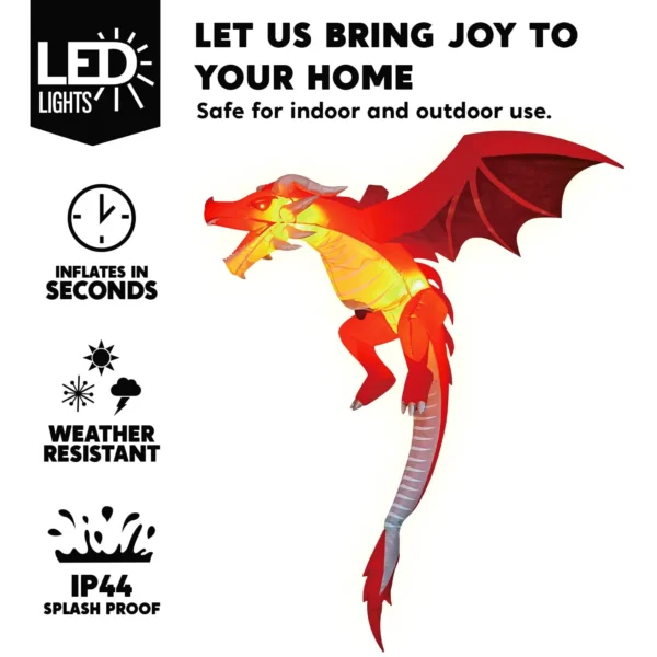 5ft Hanging Flying Dragon Inflatable Decoration - Image 3