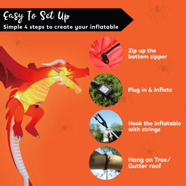 5ft Hanging Flying Dragon Inflatable Decoration - Image 7