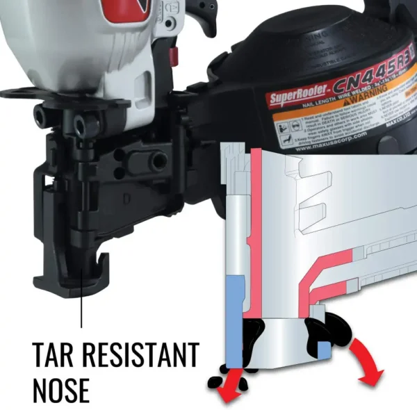MAX CN445R3 15-Degree Pneumatic Roofing Nail Gun (Nailer) - Image 3