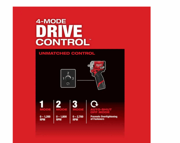 2554-22-48-11-2440 M12 FUEL 12V Lithium-Ion Brushless Cordless Stubby 3/8 in. Impact Wrench Kit With M12 4.0Ah Battery - Image 7