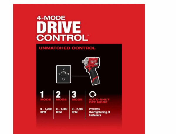 2555-22-49-66-7011 M12 FUEL 12V Cordless Brushless Stubby 1/2 in. Impact Wrench Kit with 1/2 in. Drive SAE Deep Socket Set (12-Piece) - Image 7