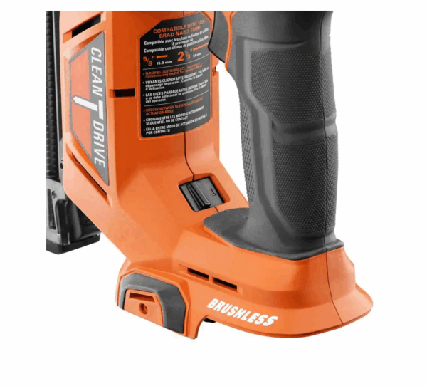 R09891K 18V Brushless Cordless 18-Gauge 2-1/8 in. Brad Nailer with CLEAN DRIVE Technology with 2.0 Ah Battery and Charger - Image 7