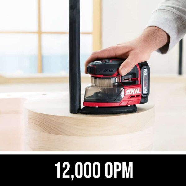 PWR CORE Compact 12-Volt Brushless Cordless Detail Sander with Dust Management (Battery Included) - Image 3