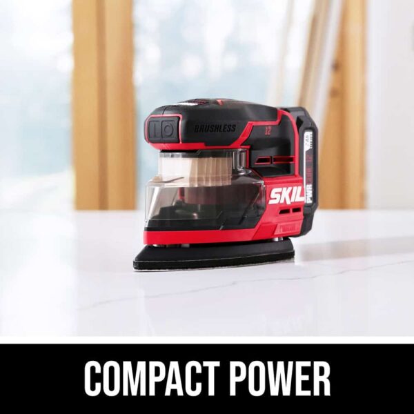 PWR CORE Compact 12-Volt Brushless Cordless Detail Sander with Dust Management (Battery Included) - Image 2