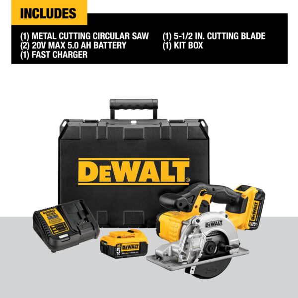 DCS373P2 20-volt Max 5-1/2-in Cordless Circular Saw Kit Circular Saw (2-Batteries and Charger Included) - Image 3