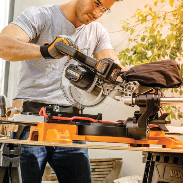 Power Share POWER SHARE 7-1/4-in 20-volt Max Single Bevel Sliding Compound Cordless Miter Saw (Cordless) - Image 20