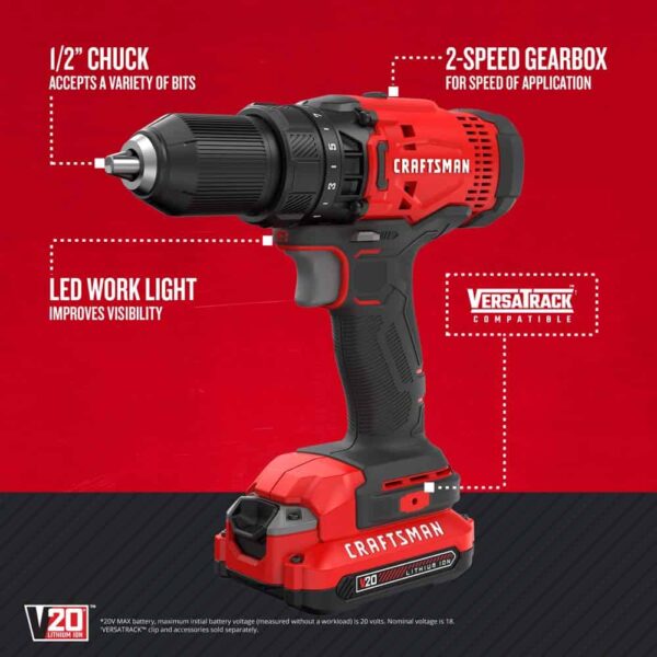 V20 Cordless Drill Combo Kit, 7 Tool (CMCK700D2) - Image 8