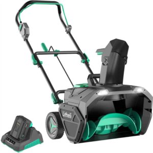 Litheli 40V Snow Blower: Cordless Power, 20  Wide, LED Lights