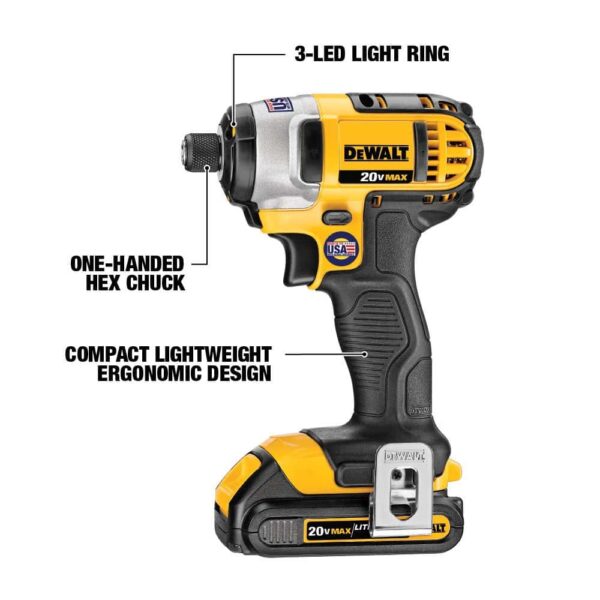20V MAX Power Tool Combo Kit, 4-Tool Cordless Power Tool Set with 2 Batteries and Charger (DCK444C2) - Image 5