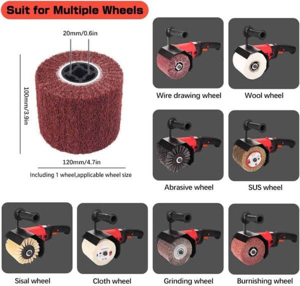 Handheld 1400W Metal Burnishing Machine,Electric Sander Polisher for Wood Stainless Steel Polishing with One Wheel - Image 5