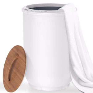 FLYHIT Luxury Towel Warmers for Bathroom   Wooden Lid, Large Towel Warmer Bucket