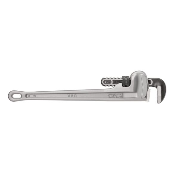 31105 Model 824 Aluminum Straight Pipe Wrench, 24-inch Plumbing Wrench, grey - Image 2
