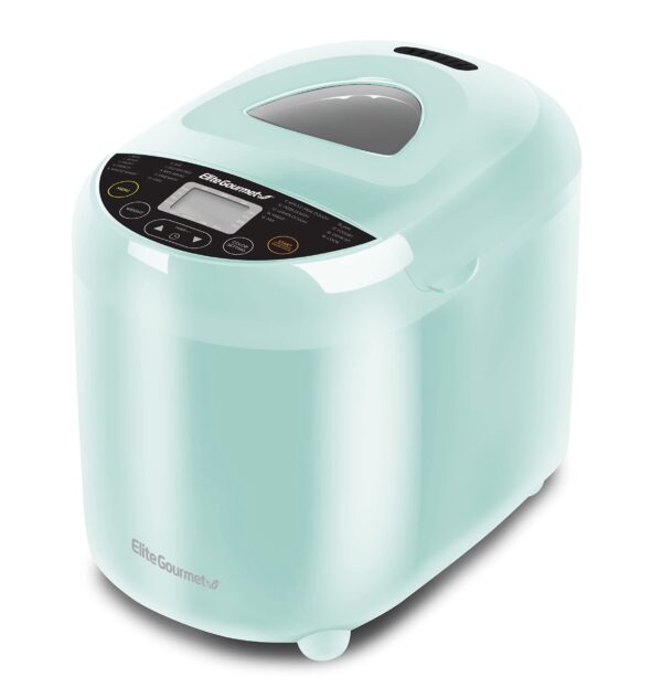 Elite Gourmet EBM8103M Programmable Bread Maker Machine 3 Loaf Sizes, 2 Lbs, Mint