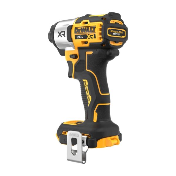 20V MAX XR Impact Driver, Brushless, 1/4 , 3-Speed, Bare Tool Only (DCF845B), Yellow, Black - Image 7