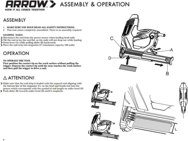 Arrow Heavy Duty Electric Brad Nailer, Professional Nail Gun - Image 5