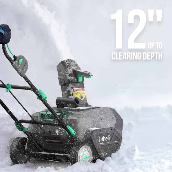 Litheli 40V Snow Blower: Cordless Power, 20  Wide, LED Lights - Image 3