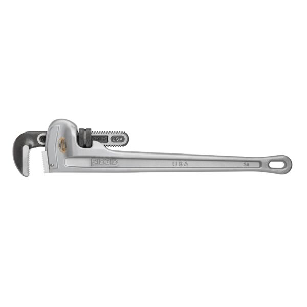 31105 Model 824 Aluminum Straight Pipe Wrench, 24-inch Plumbing Wrench, grey - Image 3