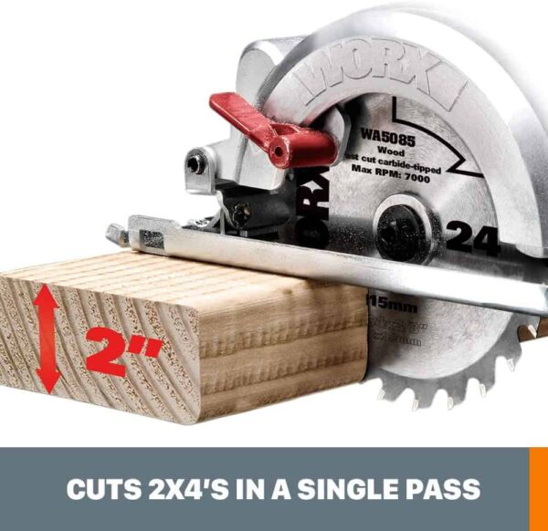 WX429L 4 Amp SAW 4.5  Electric Compact Circular Saw - Image 4
