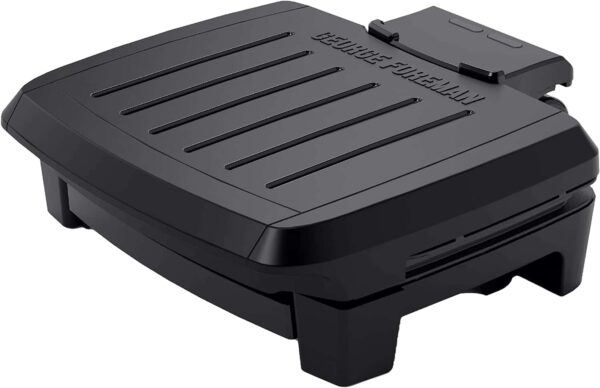 George Foreman Fully Submersible Grill, NEW Dishwasher Safe, Wash the Entire Grill, Easy-to-Clean Nonstick, Black/Grey