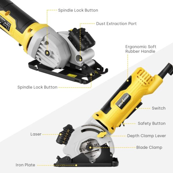 ENVENTOR 4.8A Electric Circular Saw Corded - Image 2