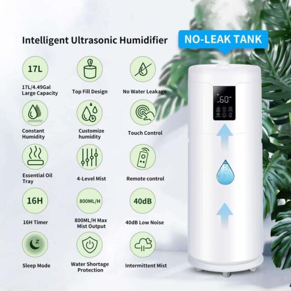 Honovos Humidifiers for Large Room Home Bedroom 2000 sq.ft. 17L/4.5Gal Large Humidifier - Image 8