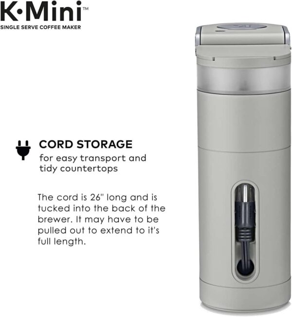 K-Mini Single Serve Coffee Maker, Studio Gray, 6 to 12 oz. Brew Sizes - Image 5