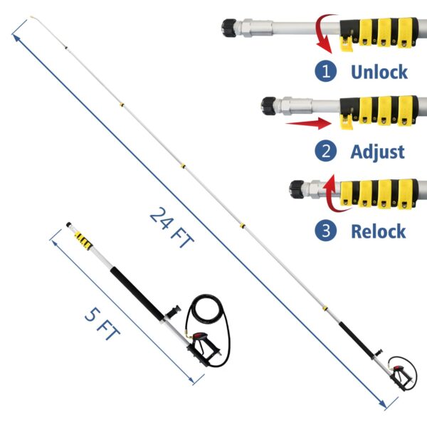 JANZ 24 FT Pressure Washer Telescoping Wand - Image 6