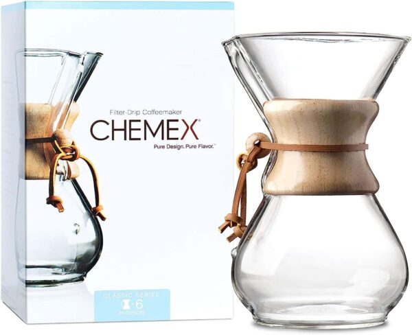 Chemex Pour-Over Glass Coffeemaker   Classic Series   6-Cup   Exclusive Packaging - Image 2