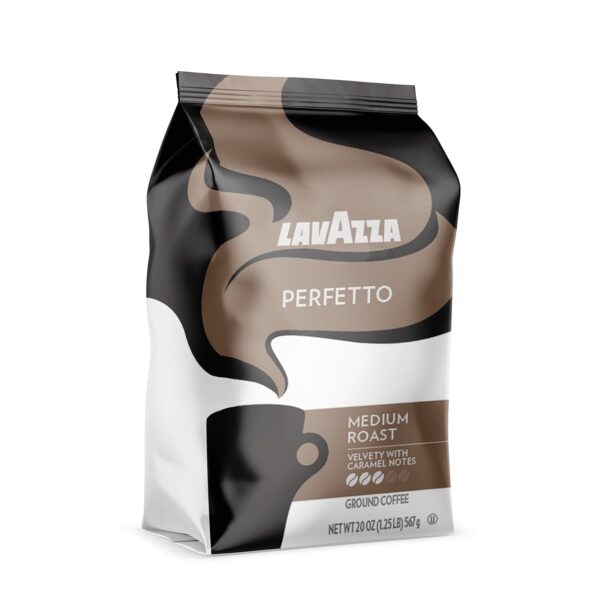 Lavazza Perfetto Ground Coffee Blend 20 Perfetto Ground Dark Roast, Perfetto Ground, Dark Roast, 120 Ounce, (Pack of 6) Authentic Italian, Arabic, Blended And Roated in Italy, Value Pack - Image 2