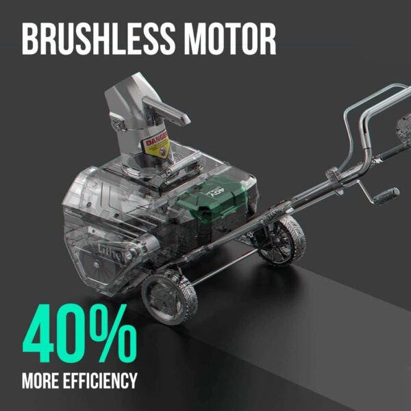 Litheli 40V Snow Blower: Cordless Power, 20  Wide, LED Lights - Image 5
