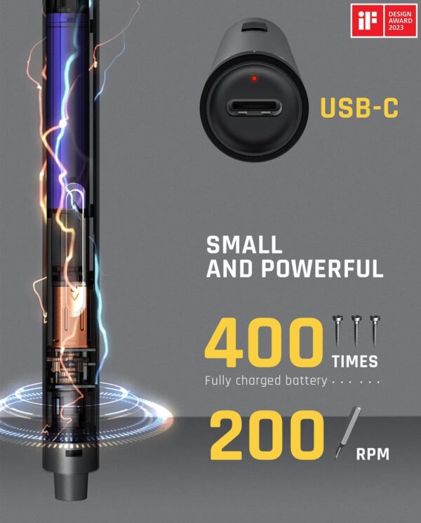 Fanttik E1 Max 3.7V Mini Precision Electric Screwdriver, 50-in-1 Magnetic Bits, 2 Torque Settings, Pop-Up Magnetic Case - Image 5