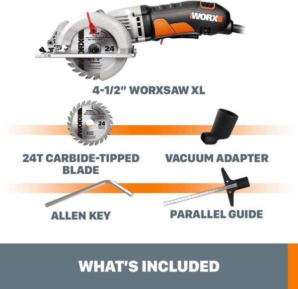 WX429L 4 Amp SAW 4.5  Electric Compact Circular Saw - Image 6