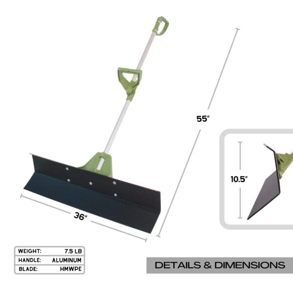 TheXceptional Easy Doze-It 36  SnoPusher | Ergonomic Push Plow Shovel with 2 Handle Grips - Image 4