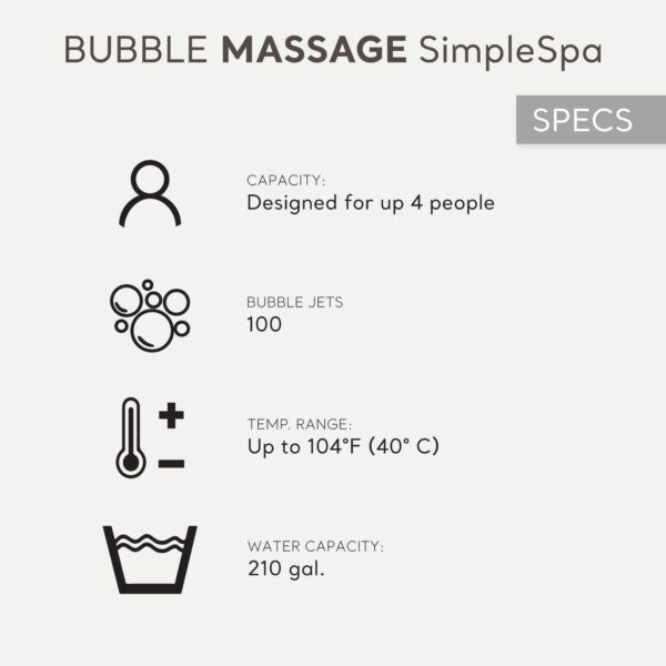 INTEX 28483E SimpleSpa Bubble Massage Spa- 4 Person Capacity ?C Built-in QuickFill Inflation   77  x 26 - Image 6