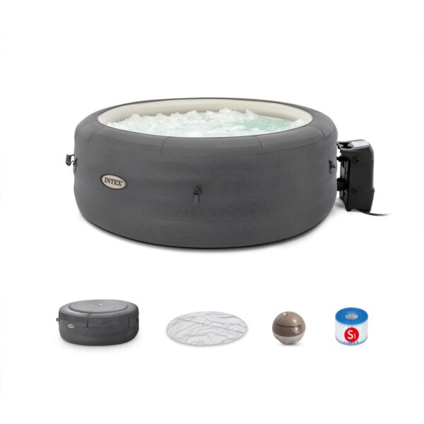 INTEX 28483E SimpleSpa Bubble Massage Spa- 4 Person Capacity ?C Built-in QuickFill Inflation   77  x 26