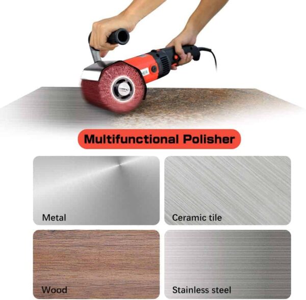 Handheld 1400W Metal Burnishing Machine,Electric Sander Polisher for Wood Stainless Steel Polishing with One Wheel - Image 6