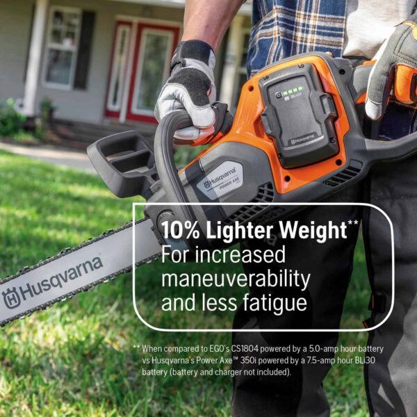 Power Axe 350i 40-volt 18-in Brushless Battery 7.7 Amp 7.5 Ah Chainsaw (Battery and Charger Included) - Image 3