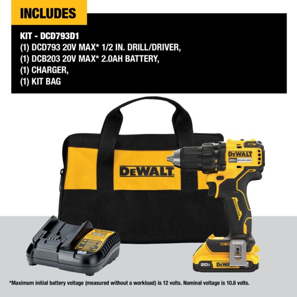 20V BRUSHLESS Compact Drill/Driver Kit - Image 2
