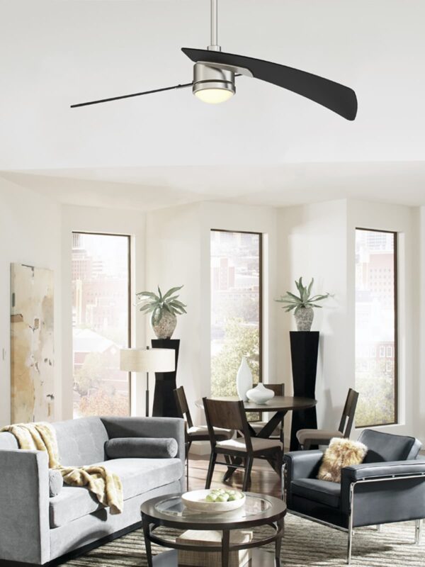Aire Duo 48-in Brushed Nickel LED Indoor Ceiling Fan with Light Remote (2-Blade) - Image 11