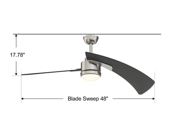 Aire Duo 48-in Brushed Nickel LED Indoor Ceiling Fan with Light Remote (2-Blade) - Image 14